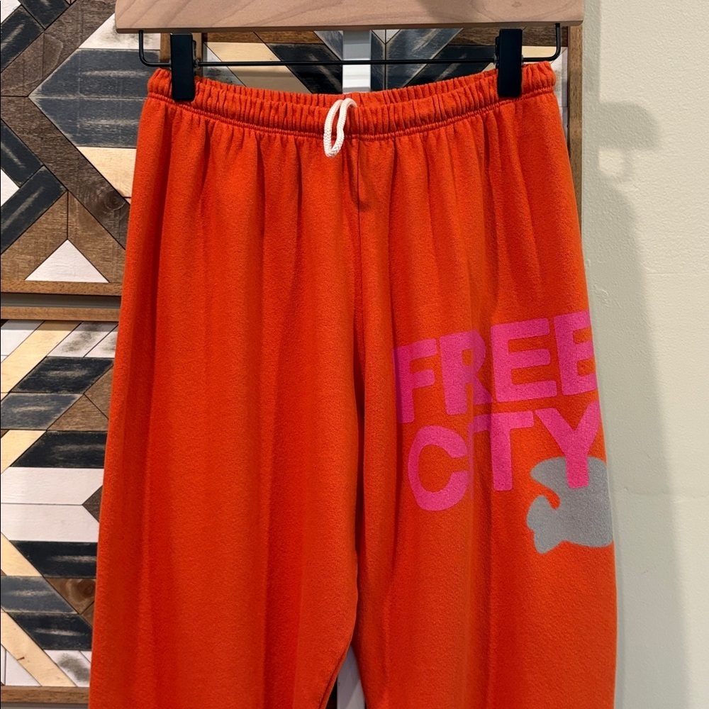 Freecity Orange Logo Bird Joggers Sweatpants XS - Picture 2 of 8